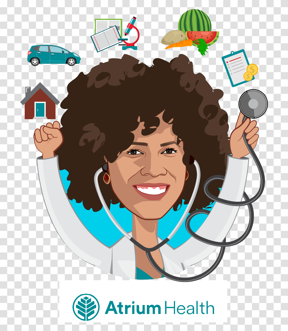 Overlay Caricature Of Dr Carolinas Healthcare System, Hair, Vehicle, Transportation, Automobile Transparent Png