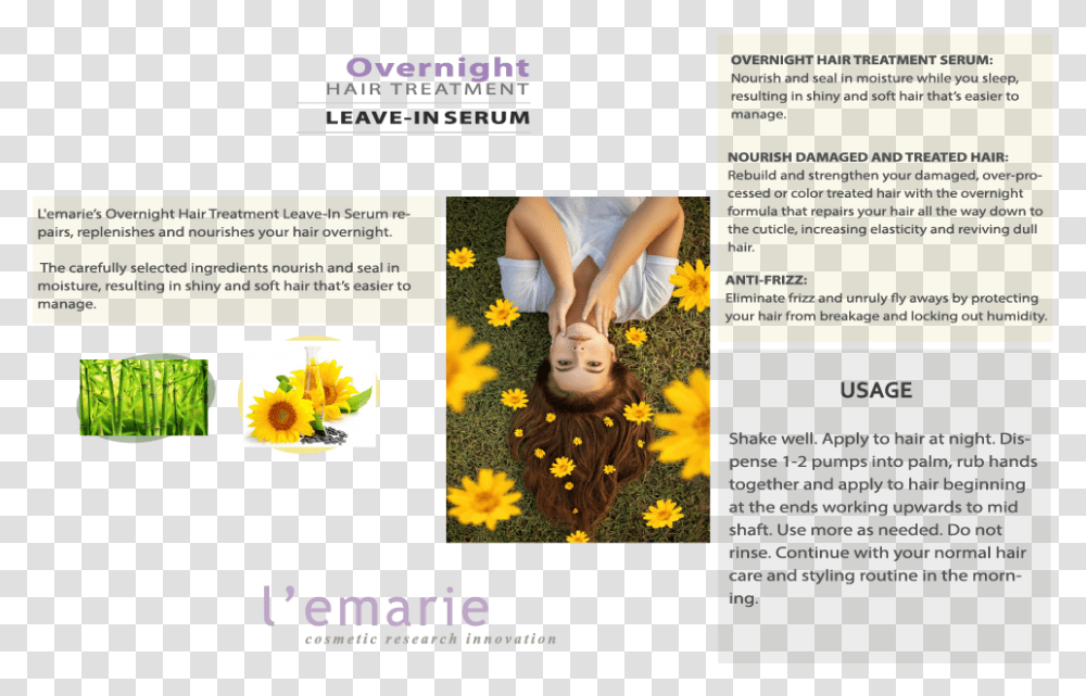 Overnight Hair Treatment African Daisy, Poster, Advertisement, Flyer, Paper Transparent Png