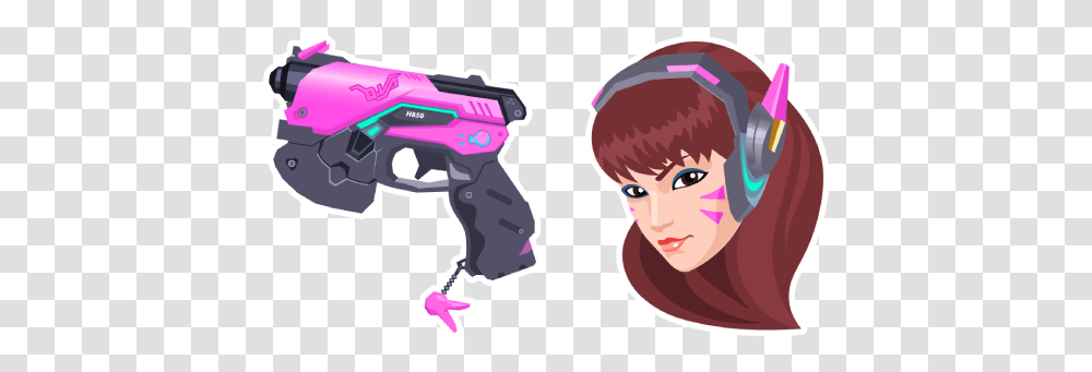 Overwatch 2 Dva Light Gun Cursor - Custom Browser Water Gun, Toy, Text Transparent Png