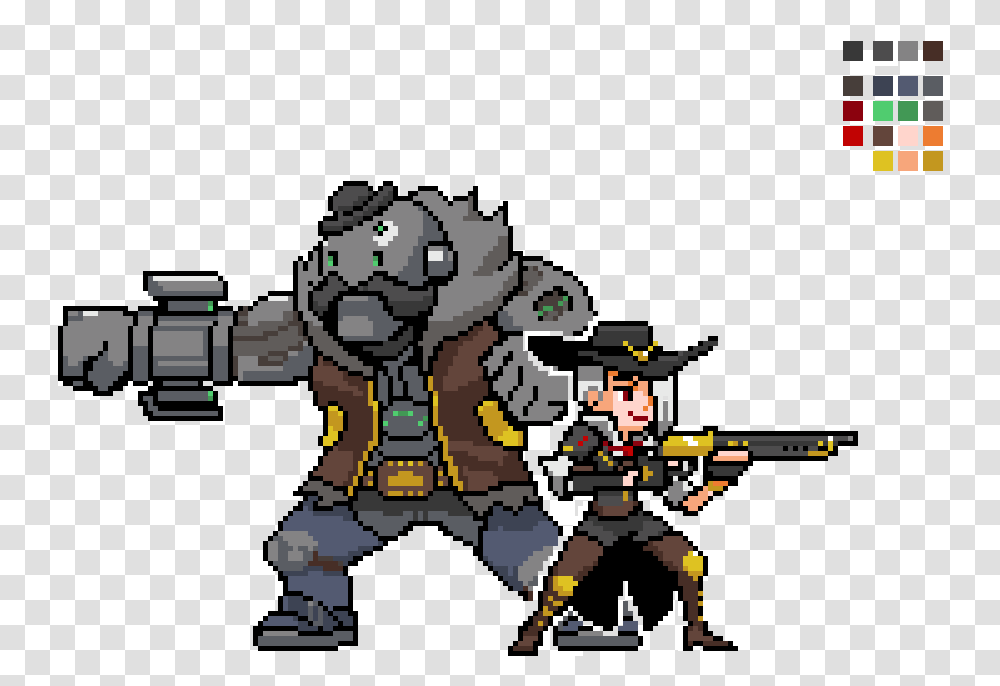 Overwatch Ashe Pixel Spray, Robot Transparent Png
