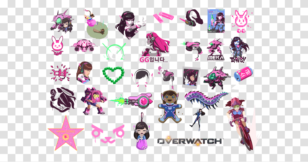 Overwatch Clipart D Va Overwatch Graffiti, Person, Doll, Toy Transparent Png
