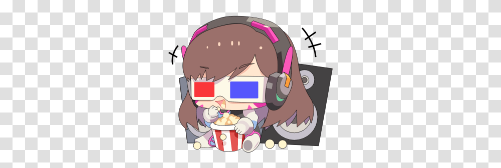 Overwatch Dva Grabs Popcorn Decals By Px7mistahmca Playing Games, Helmet, Clothing, Apparel, Electronics Transparent Png