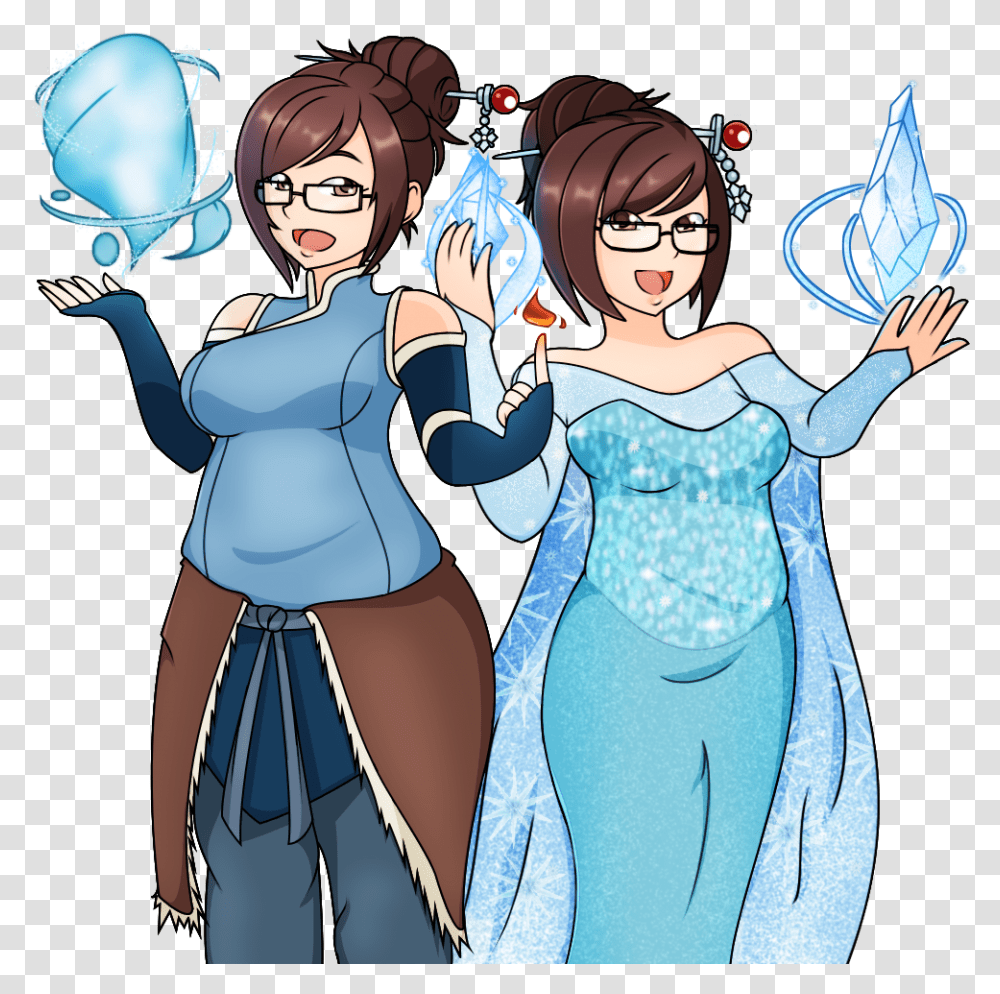 Overwatch Elsa Red Blue People Clothing Overwatch Mei Elsa, Person, Helmet, Book, Female Transparent Png