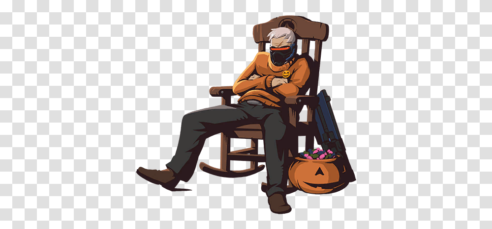 Overwatch Funny Overwatch Halloween Sprays Soldier 76, Helmet, Clothing, Furniture, Person Transparent Png