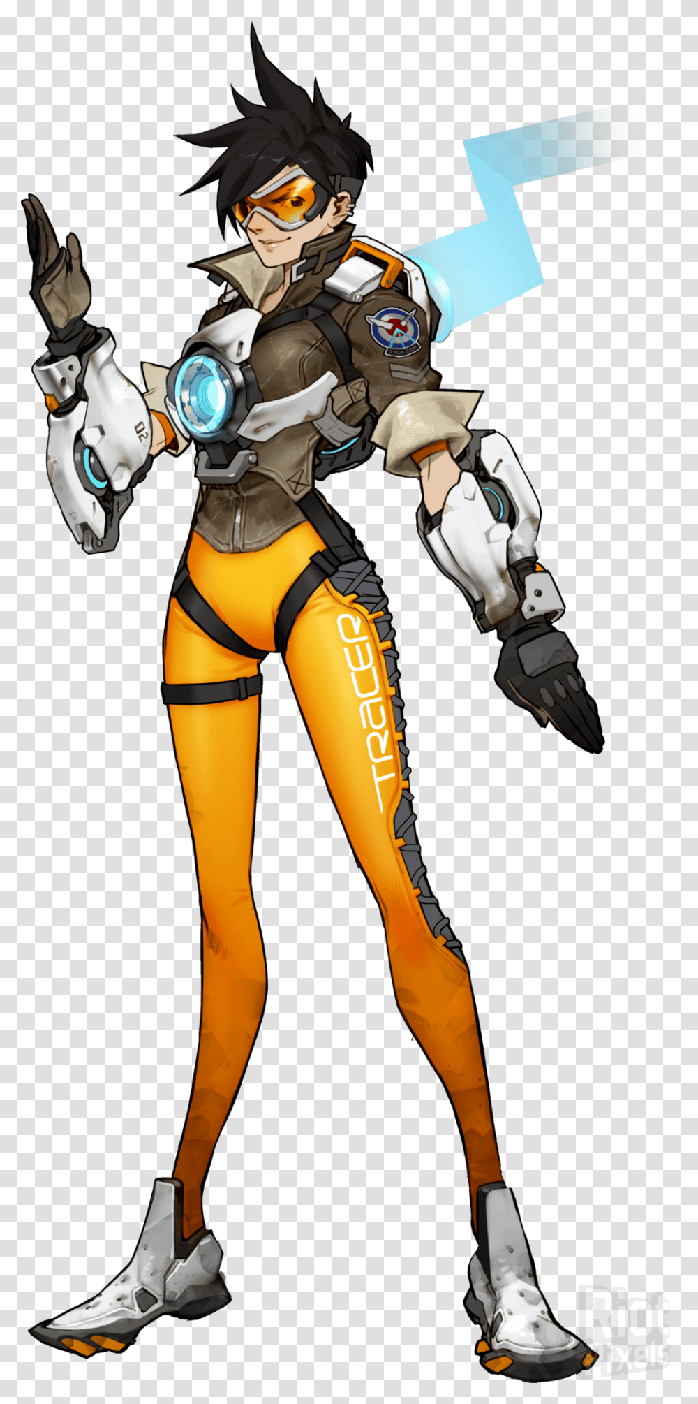 Overwatch Gif Overwatch Tracer Concept Art, Person, Human, Robot, Costume Transparent Png