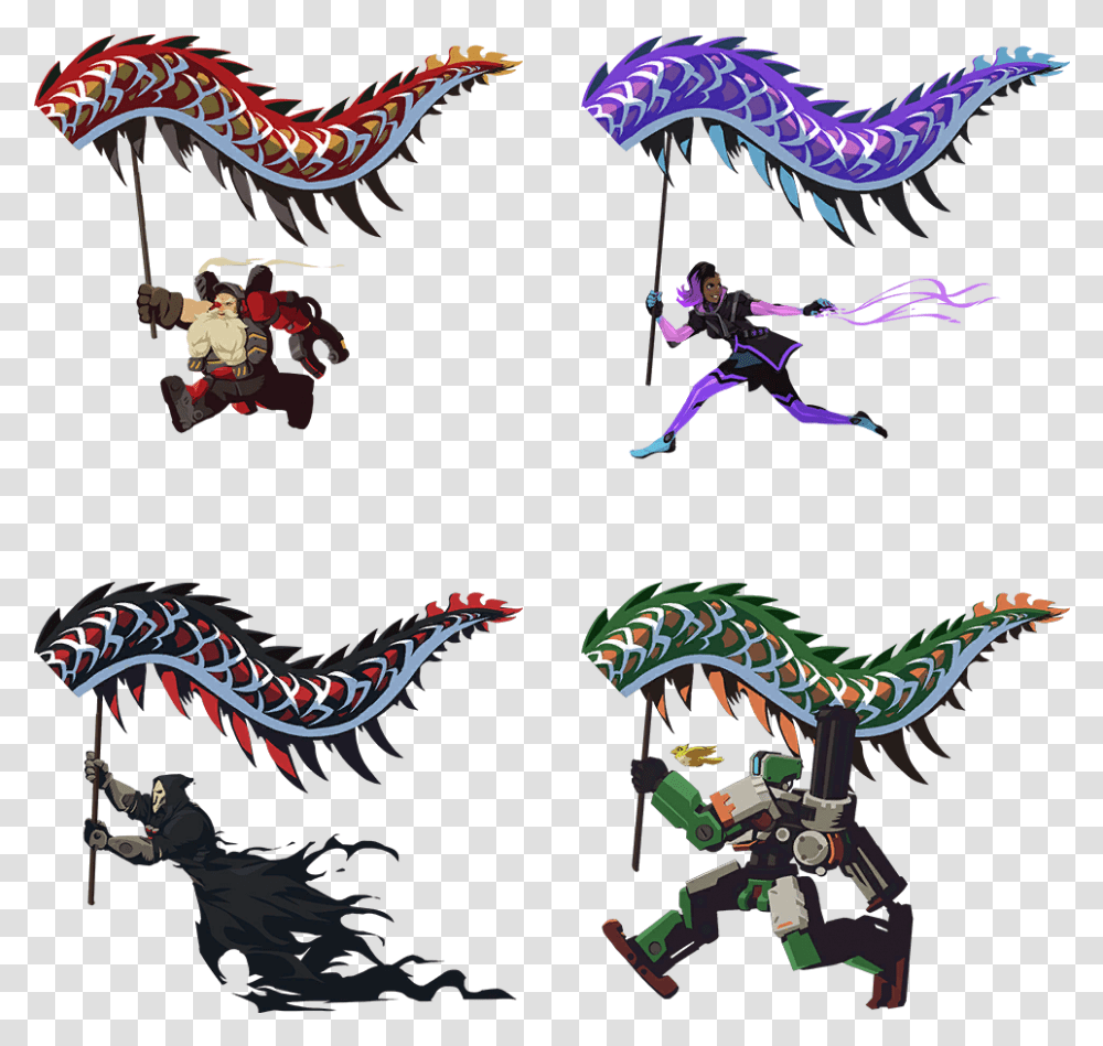 Overwatch Hanzo And Genji Funny, Dragon, Person, Human, Animal Transparent Png