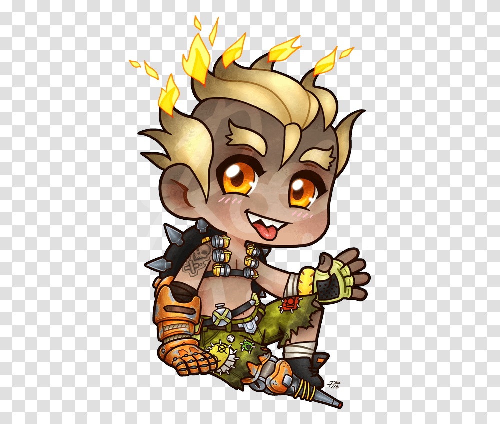 Overwatch Junkrat Anime Fanart, Sweets, Food, Confectionery Transparent Png