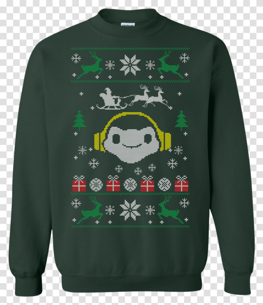 Overwatch Lucio Headphones Spray Ugly Sweater Overwatch Ugly Holiday Sweater, Apparel, Sleeve, Long Sleeve Transparent Png
