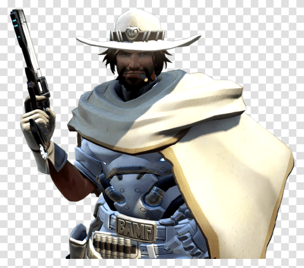Overwatch Mccree White Hat, Apparel, Person, Human Transparent Png