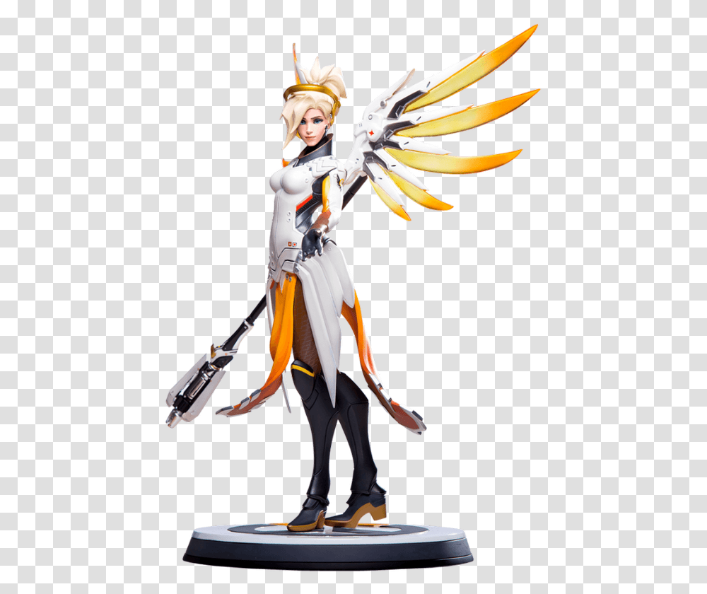 Overwatch Mercy Statue, Person, Human, Toy, Manga Transparent Png