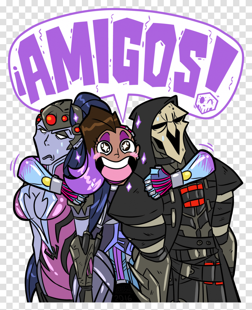 Overwatch Reaper And Sombra, Book, Comics, Crowd Transparent Png