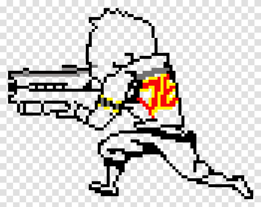 Overwatch Soldier 76 Pixel Spray, Pac Man, Digital Clock, Scoreboard Transparent Png
