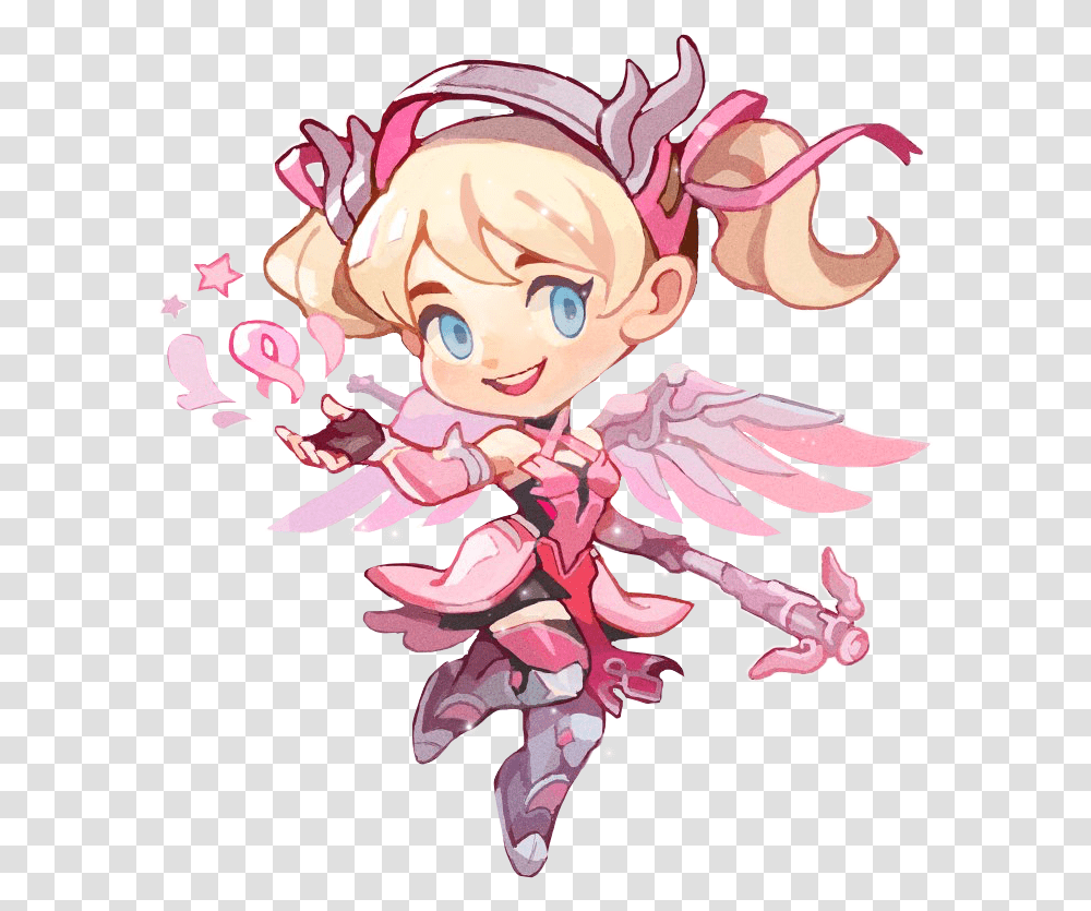 Overwatch Tattoo Overwatch Pink Mercy Sprays, Cupid, Graphics, Art, Person Transparent Png