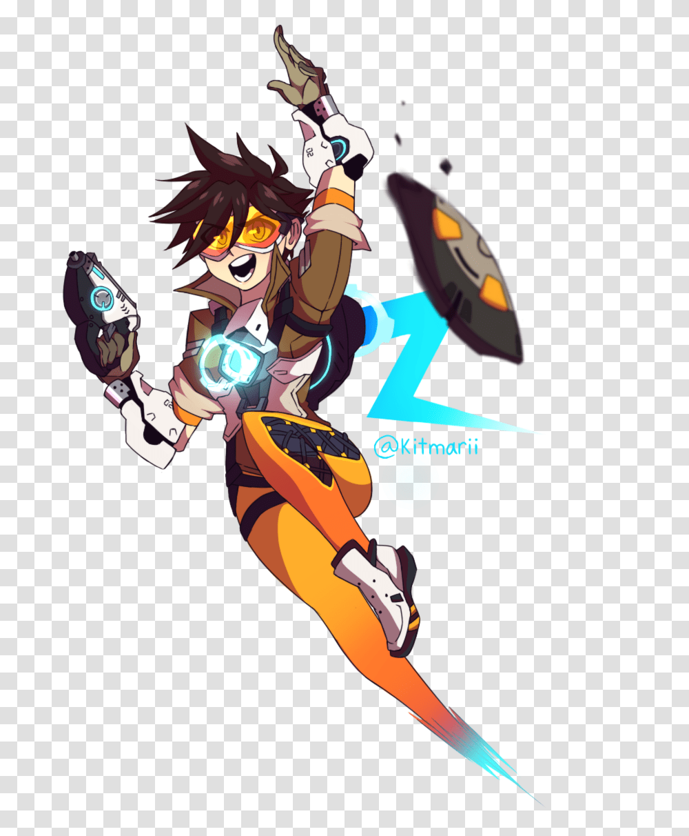 Overwatch Tracer Decided To Draw This Gal, Person, Human Transparent Png