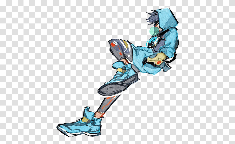 Overwatch Tracer Original Art By Sticker Renillix Fictional Character, Person, Human, Helmet, Clothing Transparent Png