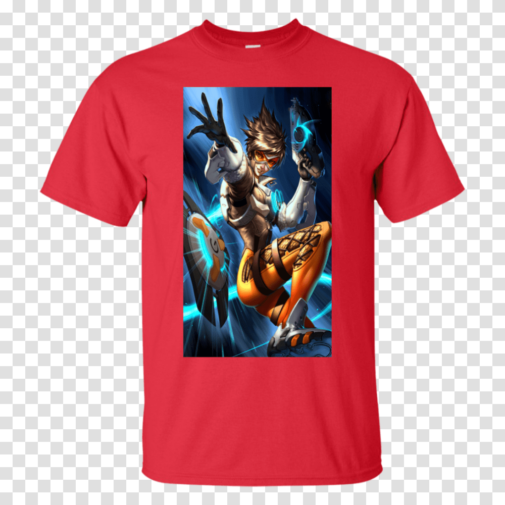Overwatch Tracer Shirts Tracer Art Teesmiley, Apparel, T-Shirt, Person Transparent Png