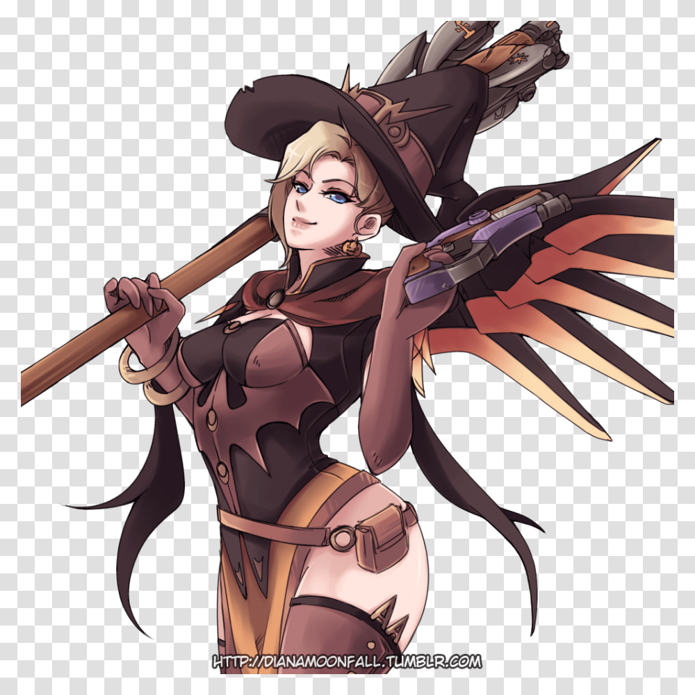 Overwatch Witch Mercydianamoonfallmun Witch Mercy Overwatch, Person, Human, Manga, Comics Transparent Png