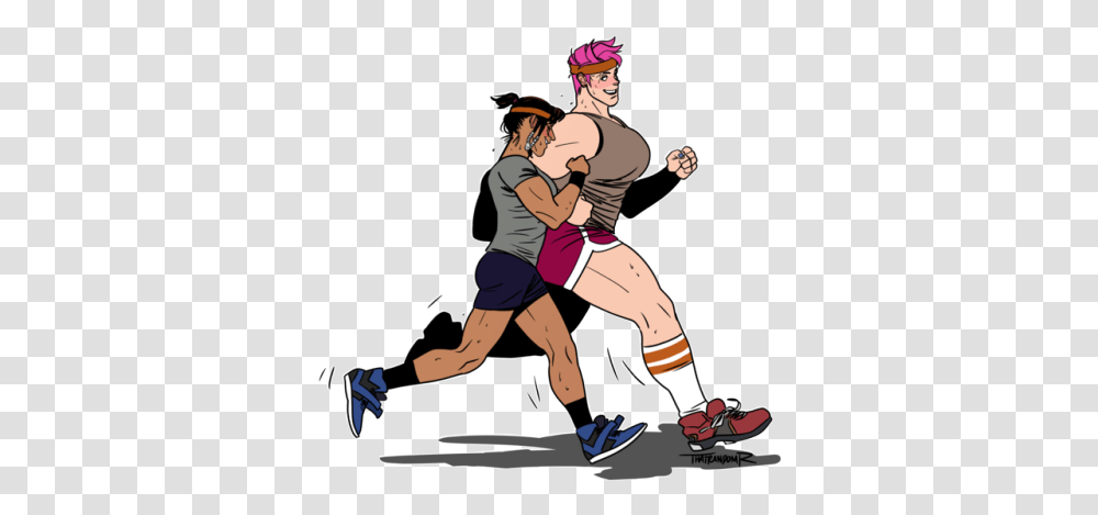 Overwatch Zarya Hanzo Sport Sticker By Mariablack13 Overwatch Zarya And Hanzo, Person, Duel, Clothing, Shorts Transparent Png
