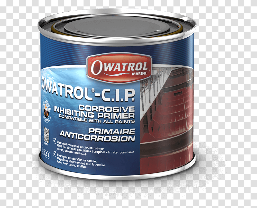 Owatrol Cip Rust Inhibiting Primer Marine Anti Corrosive Paint, Can, Aluminium, Canned Goods, Food Transparent Png