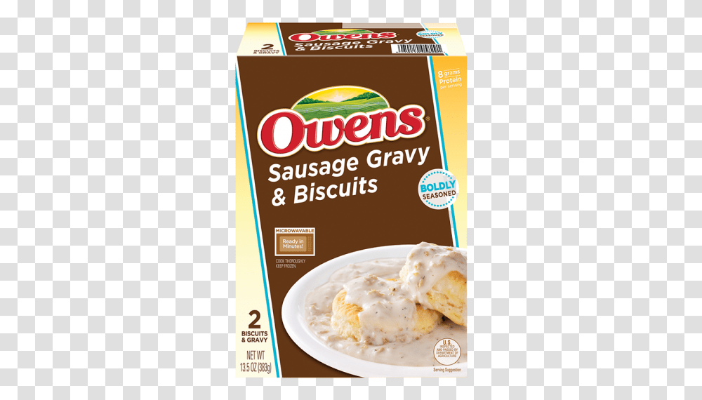 Owens Biscuit Amp Gravy Breakfast Entree Sausage Owens Sausage Biscuits, Flyer, Advertisement, Food, Menu Transparent Png