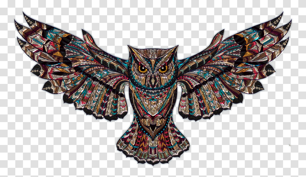Owl And Art Owl Wallpaper For Mac, Pattern, Ornament, Fractal Transparent Png