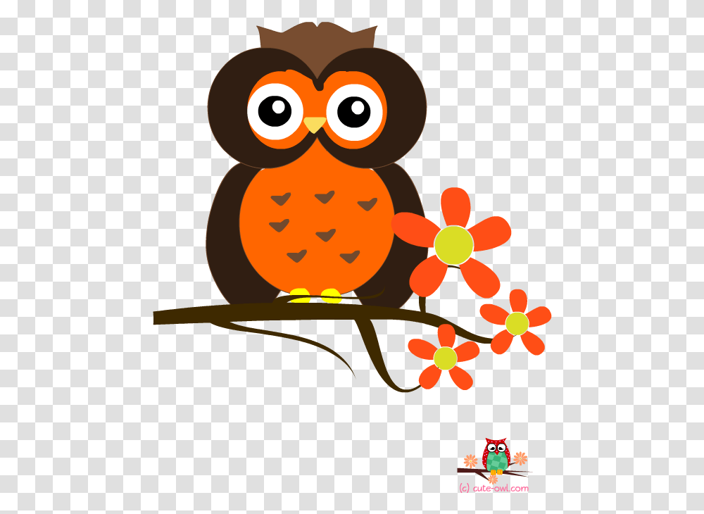 Owl And Flowers Wall Decoration Sticker Printable Greeting Clip Art, Nature, Outdoors, Graphics, Floral Design Transparent Png