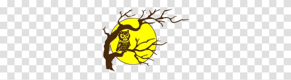 Owl And Moon Clip Art, Label, Plant, Animal Transparent Png