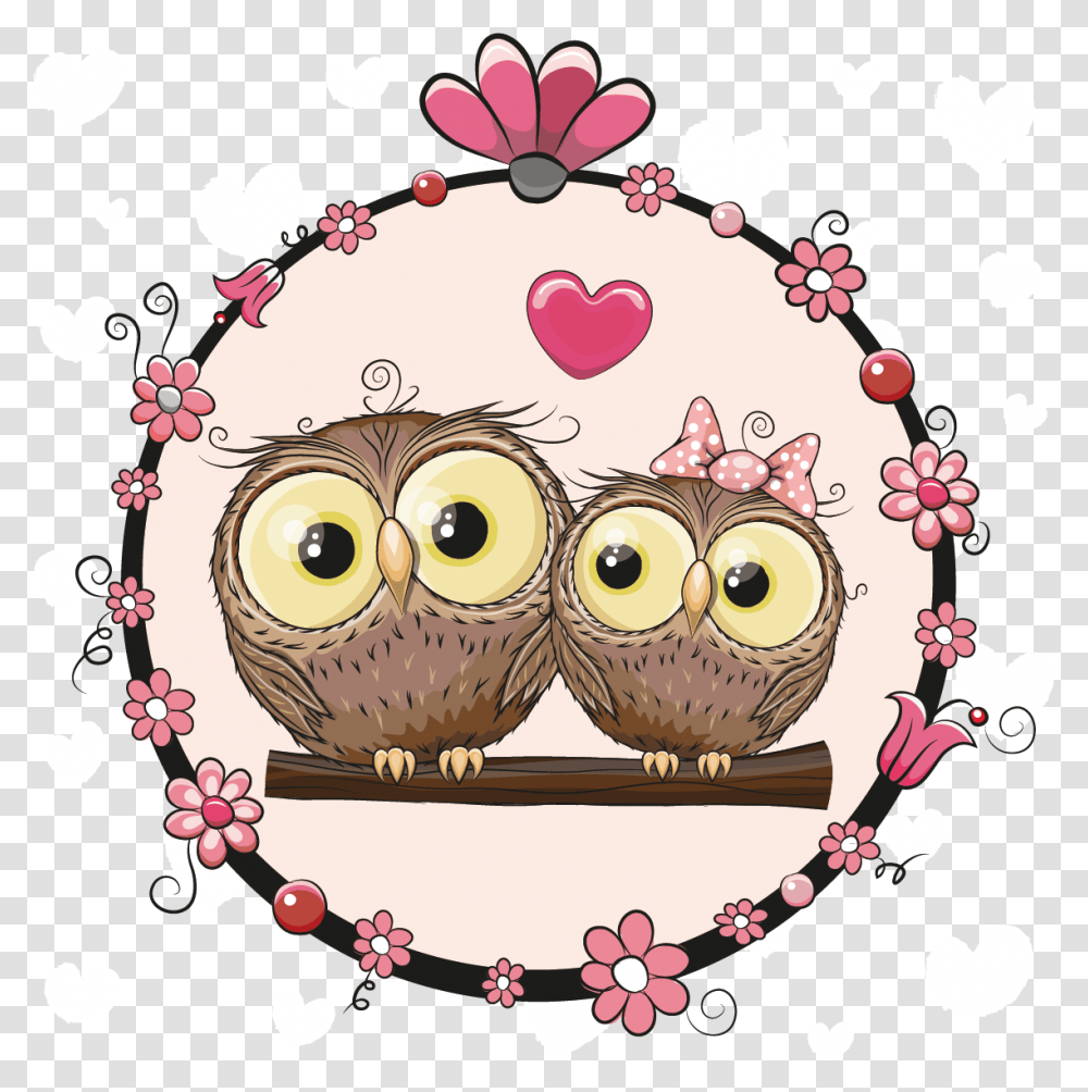 Owl Animals Couple Material Illustration Vector Cartoon Cartoon Owl Couples, Accessories, Accessory, Bead, Jewelry Transparent Png