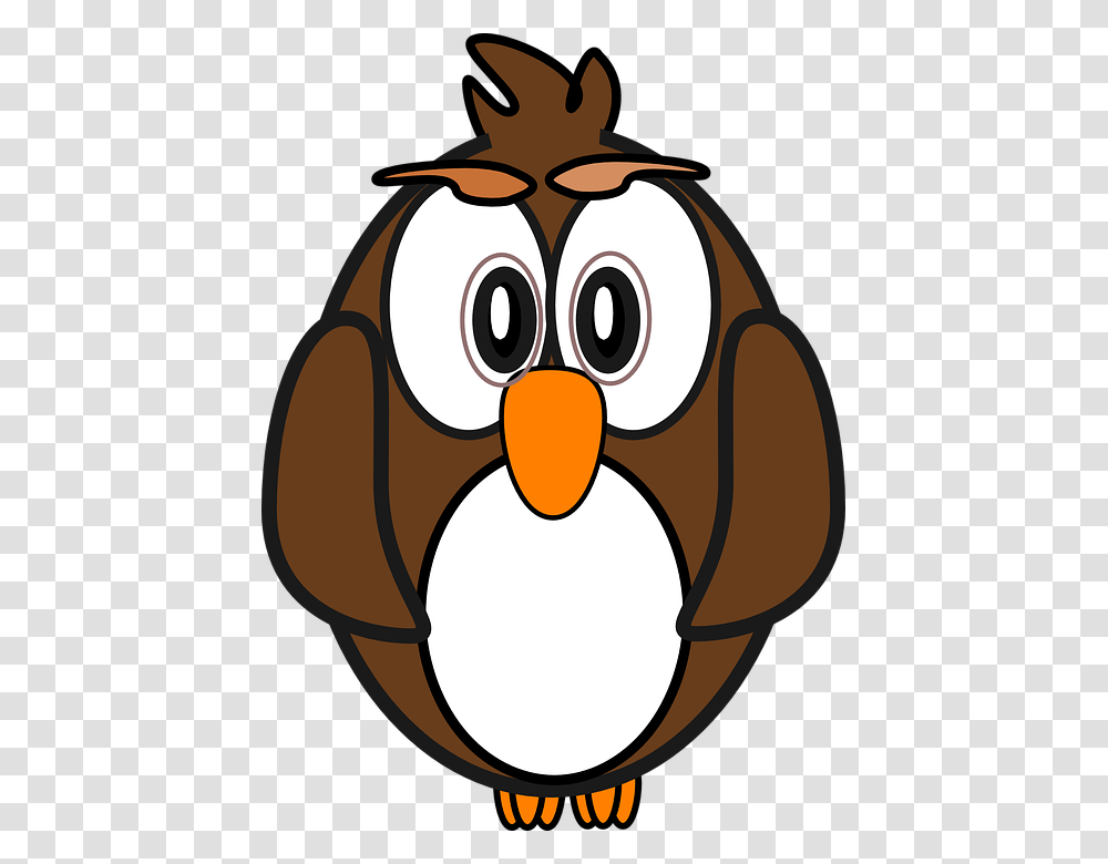 Owl Bird Animal Nocturnal Character Wild Forest Owl Clip Art, Penguin Transparent Png