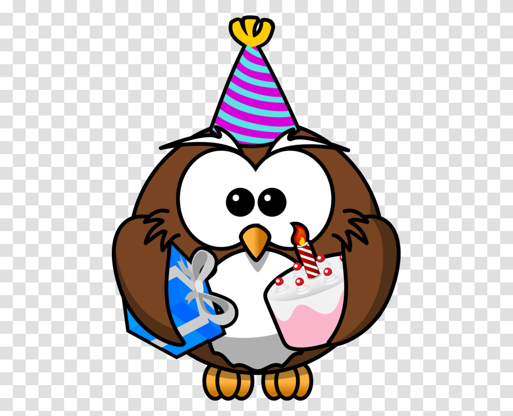 Owl Bird Cartoon Funny Animal Line Art, Apparel, Party Hat Transparent Png