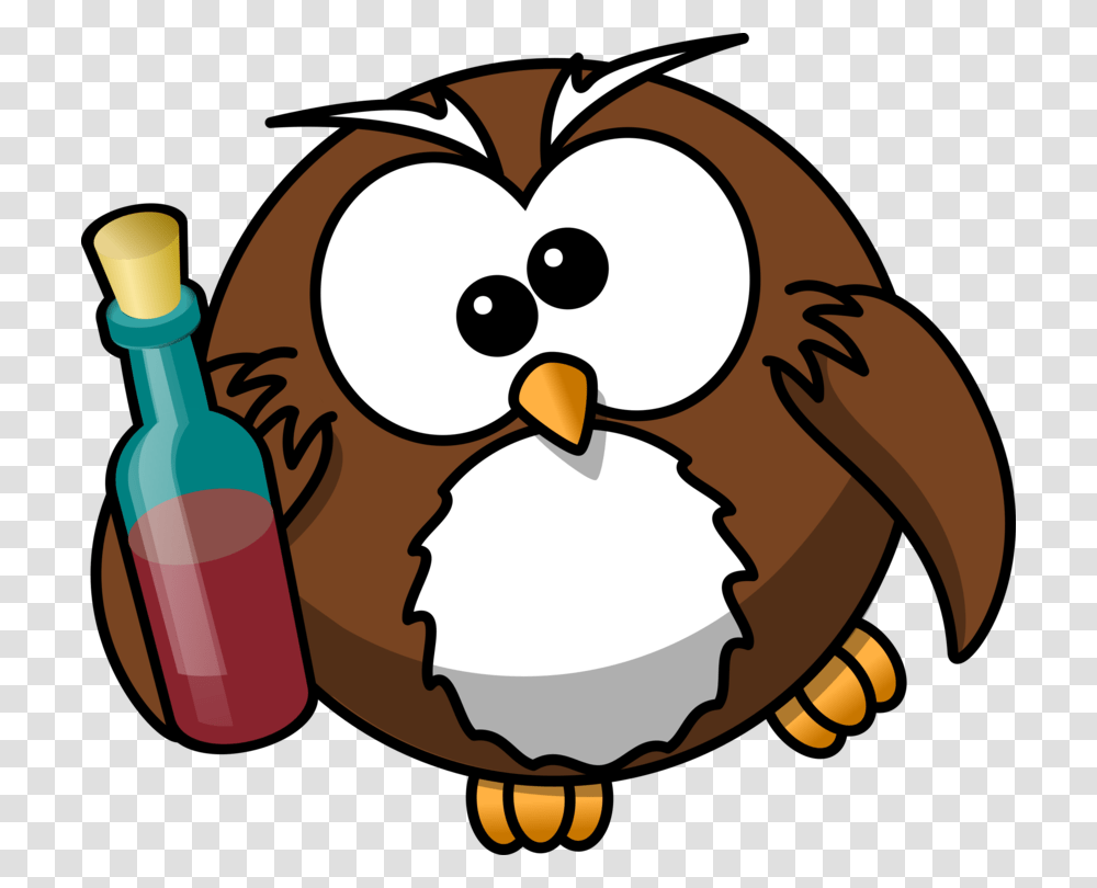 Owl Cartoon Drink Animation Alcohol Intoxication, Bird, Animal, Fowl, Poultry Transparent Png