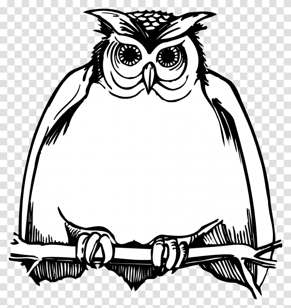 Owl Clipart Black And White, Animal, Bird, Drawing, Helmet Transparent Png