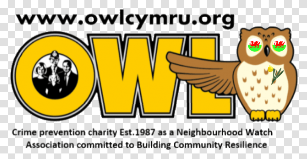 Owl Cymru Neighbourhood Watch Signs, Person, Human, Text, Poster Transparent Png