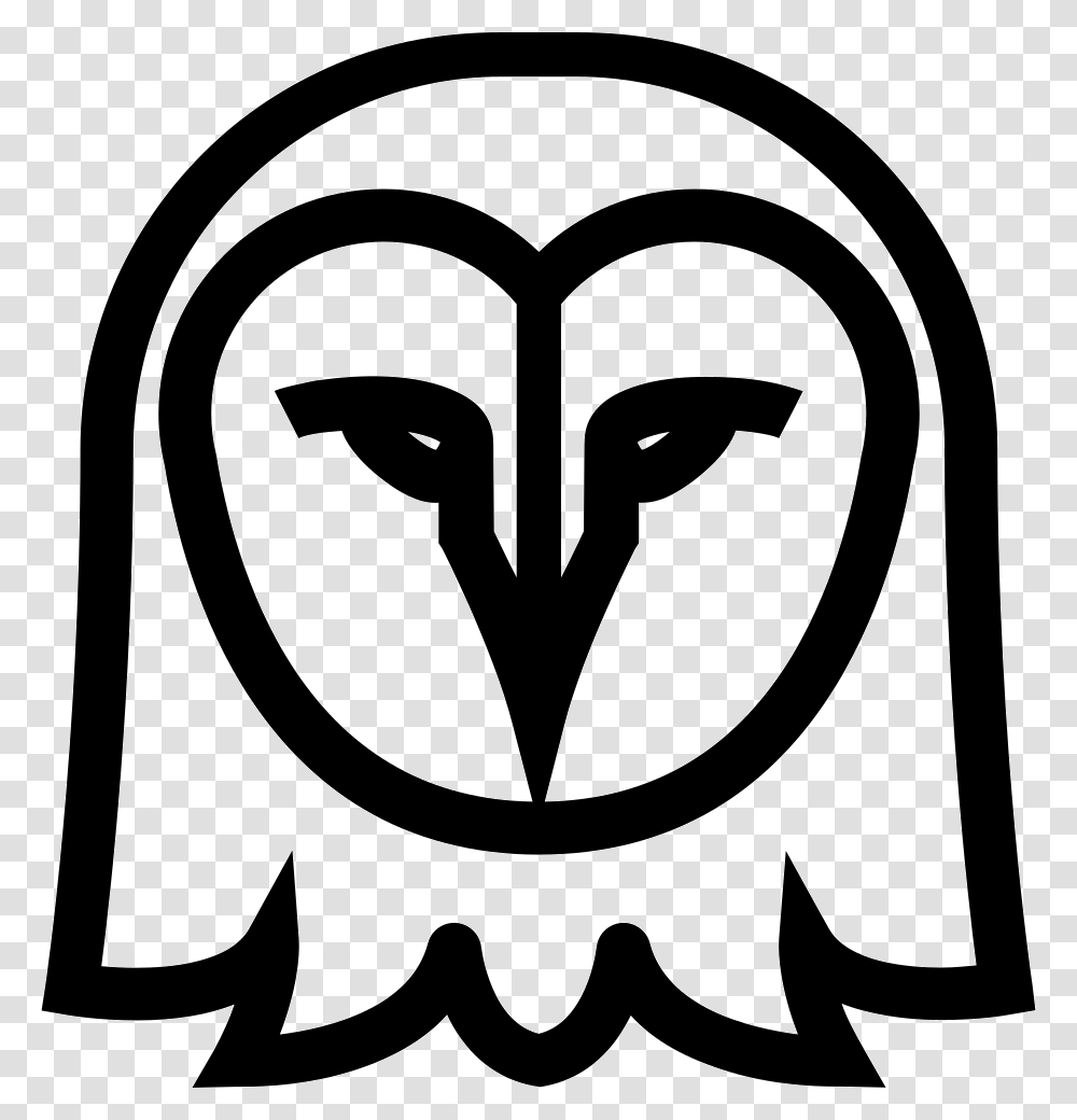 Owl Face Outline Front Owl Head Vector, Stencil, Painting Transparent Png