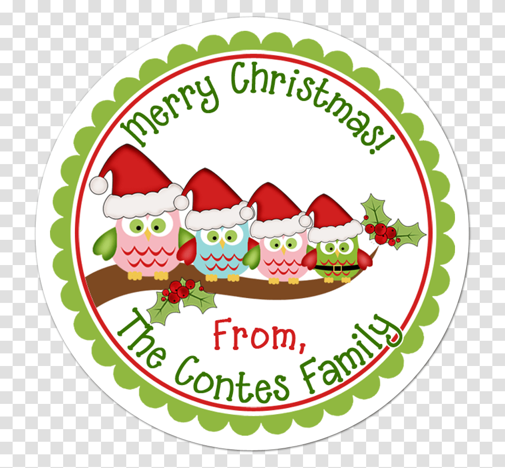 Owl Family Personalized Sticker Christmas Stickers Vector License Agreement Grunge Stamp, Label, Meal, Food Transparent Png
