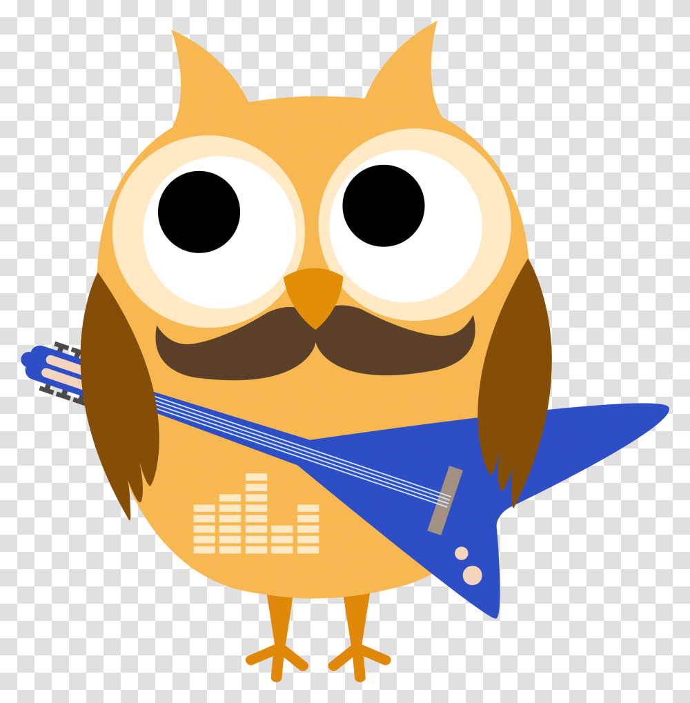 Owl Guitar, Label, Animal Transparent Png
