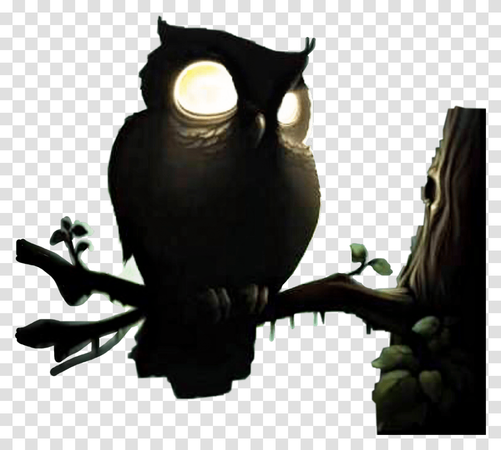 Owl Halloween Camping Scary Night Evil Watchingyou Creepy Owl For Halloween, Animal, Mammal, Pet, Cat Transparent Png