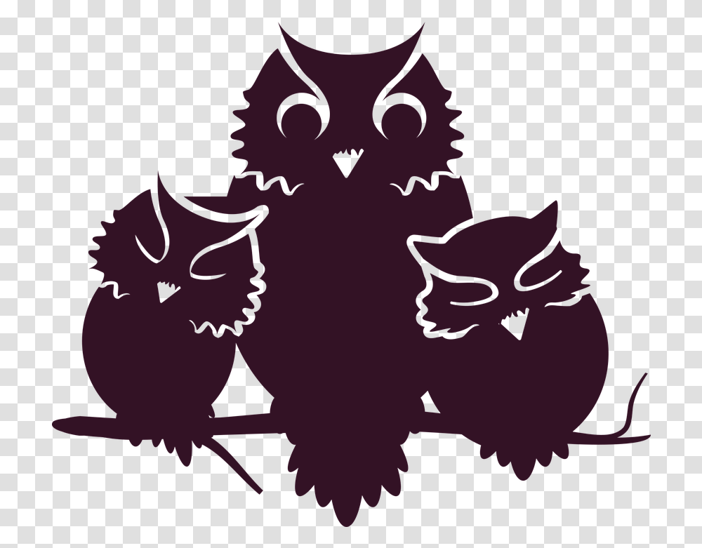 Owl Owlets Baby Free Vector Graphic On Pixabay Halloween Owl Silhouette, Plant, Person, Human, Graphics Transparent Png