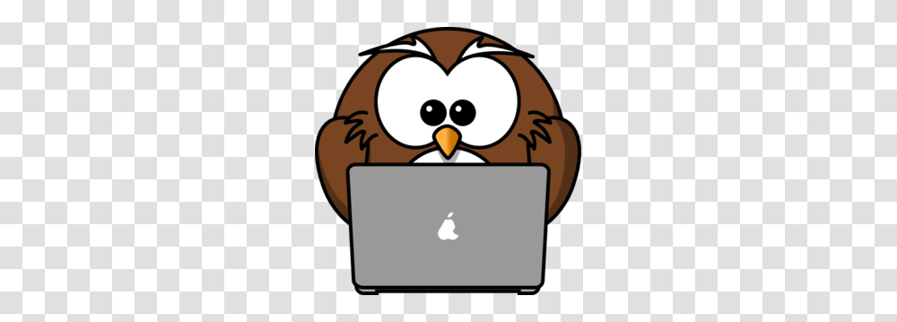 Owl Using A Laptop Clip Art Classroom Ideas Owl, Bird, Animal, Computer, Electronics Transparent Png