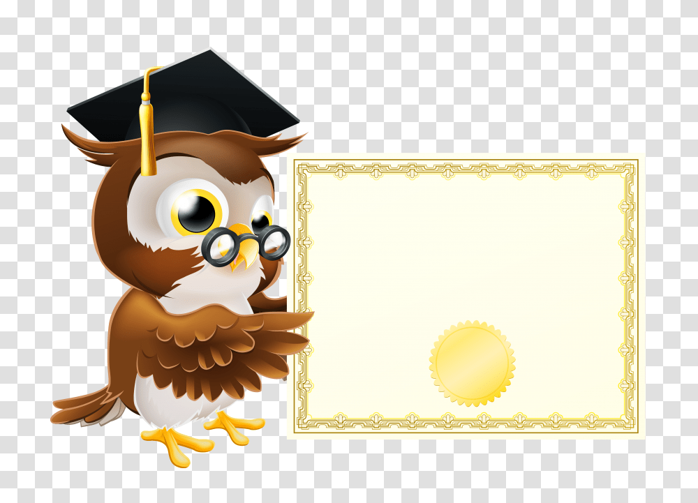 Owl With School Diploma Clipart Gallery, Graduation, Document Transparent Png