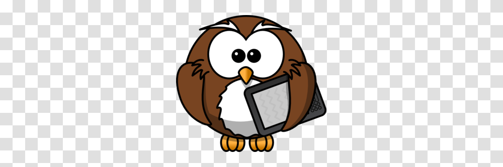 Owl With Tablet Clip Art, Bird, Animal, Beak, Penguin Transparent Png