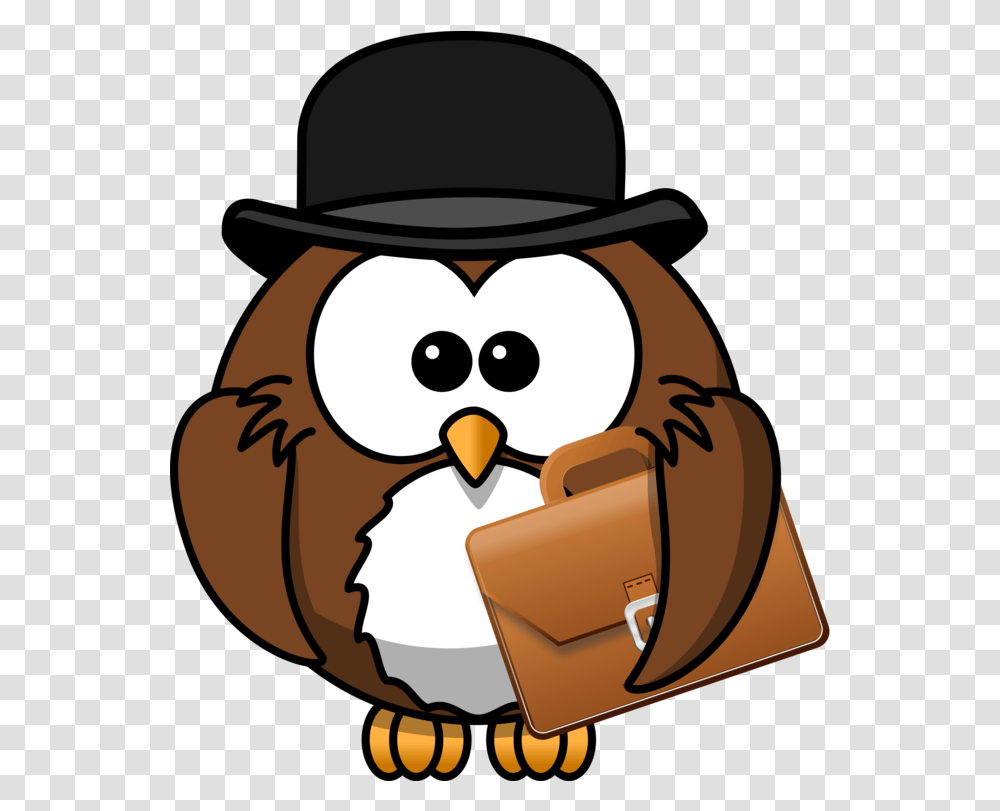 Owlartworkheadgear Owl With Hat Cartoon, Apparel, Label Transparent Png