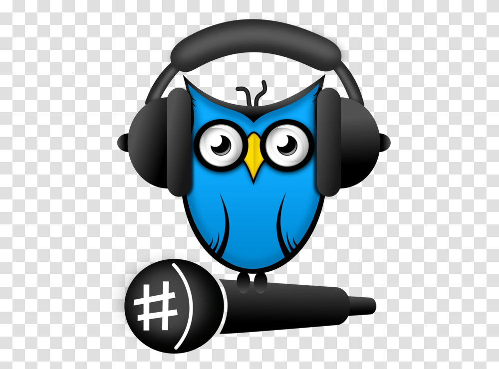 Owlheadphonesbird Clipart Royalty Free Svg Headphones And Microphone Clip Art, Helmet, Clothing, Apparel, Machine Transparent Png