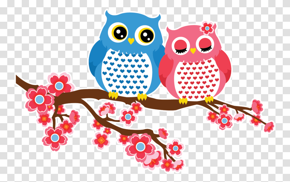 Owls Clipart Couple Owl Always Love You, Floral Design, Pattern, Plant Transparent Png