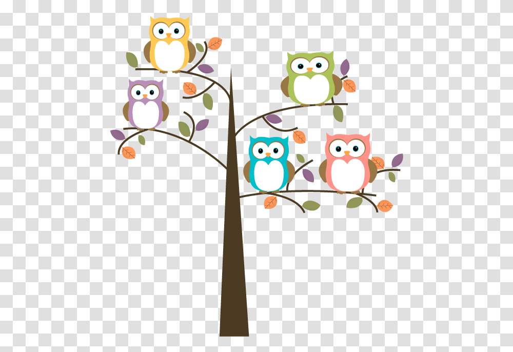 Owls In A Tree Cartoon Owls In A Tree, Plant, Graphics, Floral Design, Pattern Transparent Png