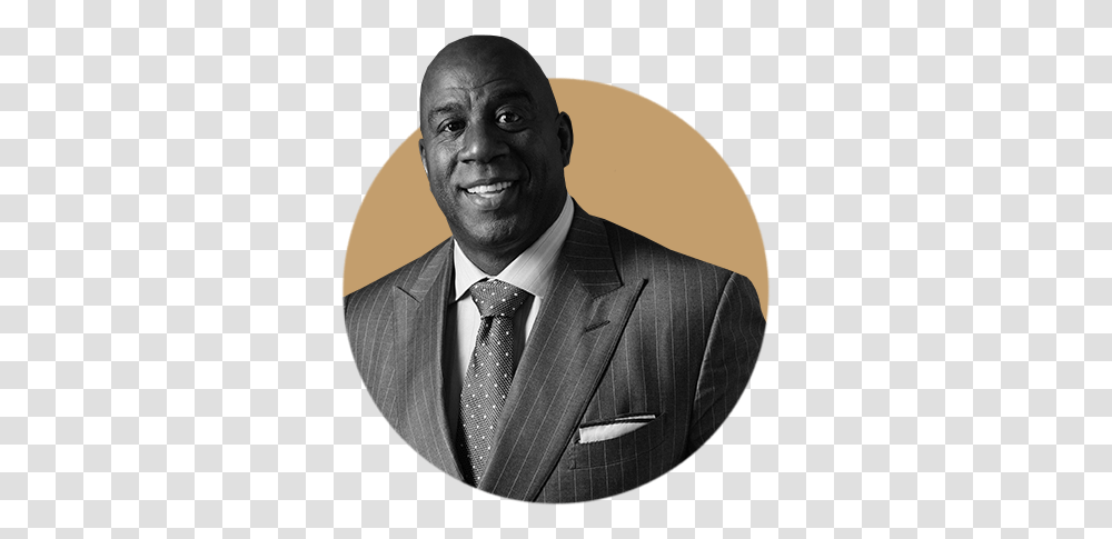 Ownership Los Angeles Football Club Magic Johnson, Tie, Accessories, Person, Suit Transparent Png