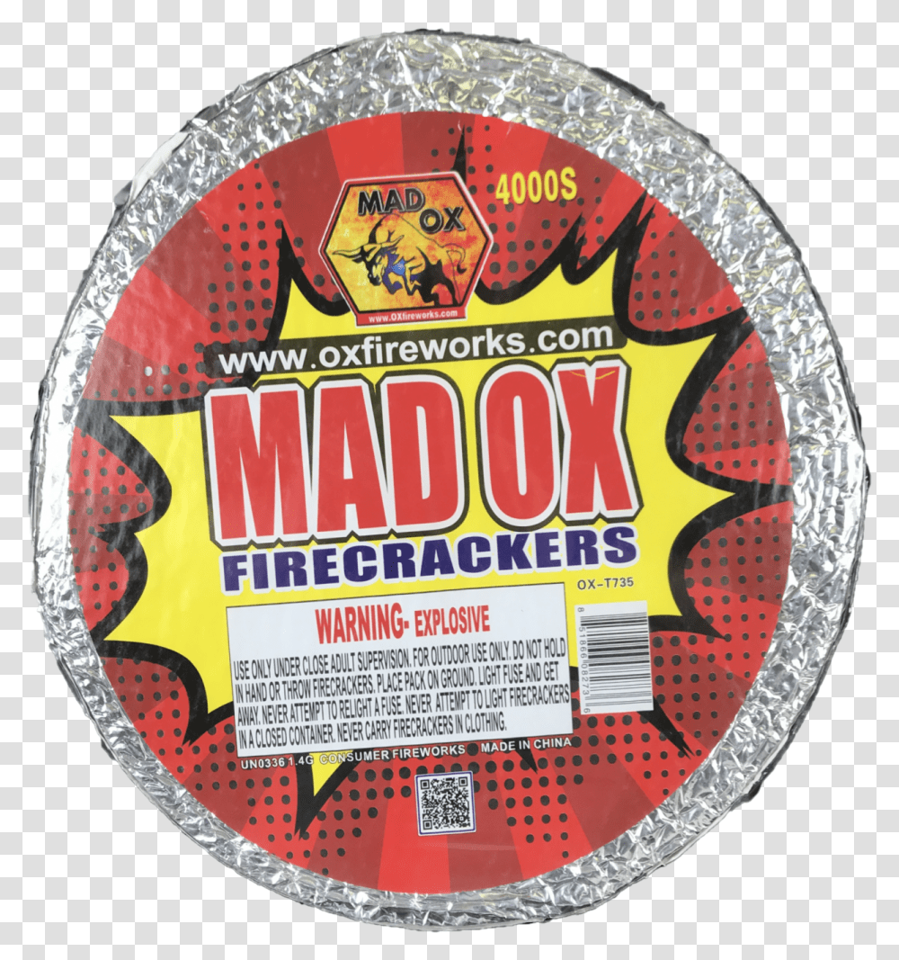 Ox T735 Mad Ox 4000 Roll Firecrackers Superhero, Logo, Trademark, Label Transparent Png
