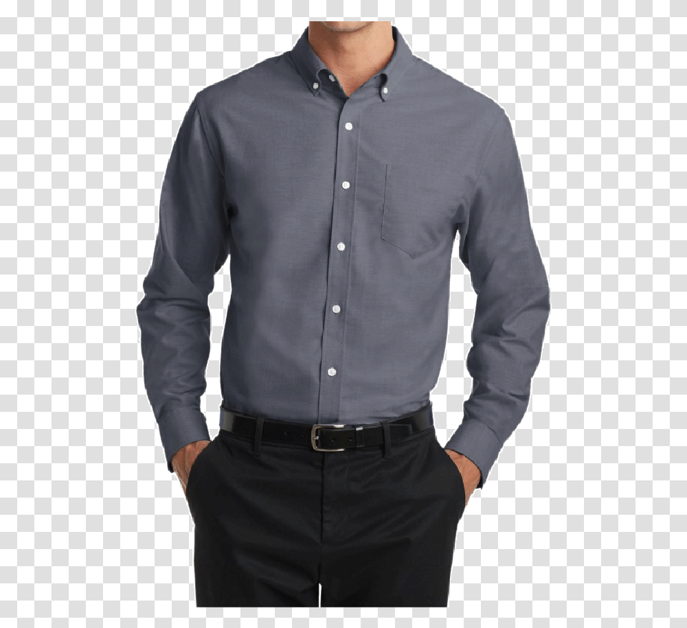 Oxford Button Down Shirt Port Authority Superpro Oxford Shirt, Apparel, Dress Shirt, Person Transparent Png