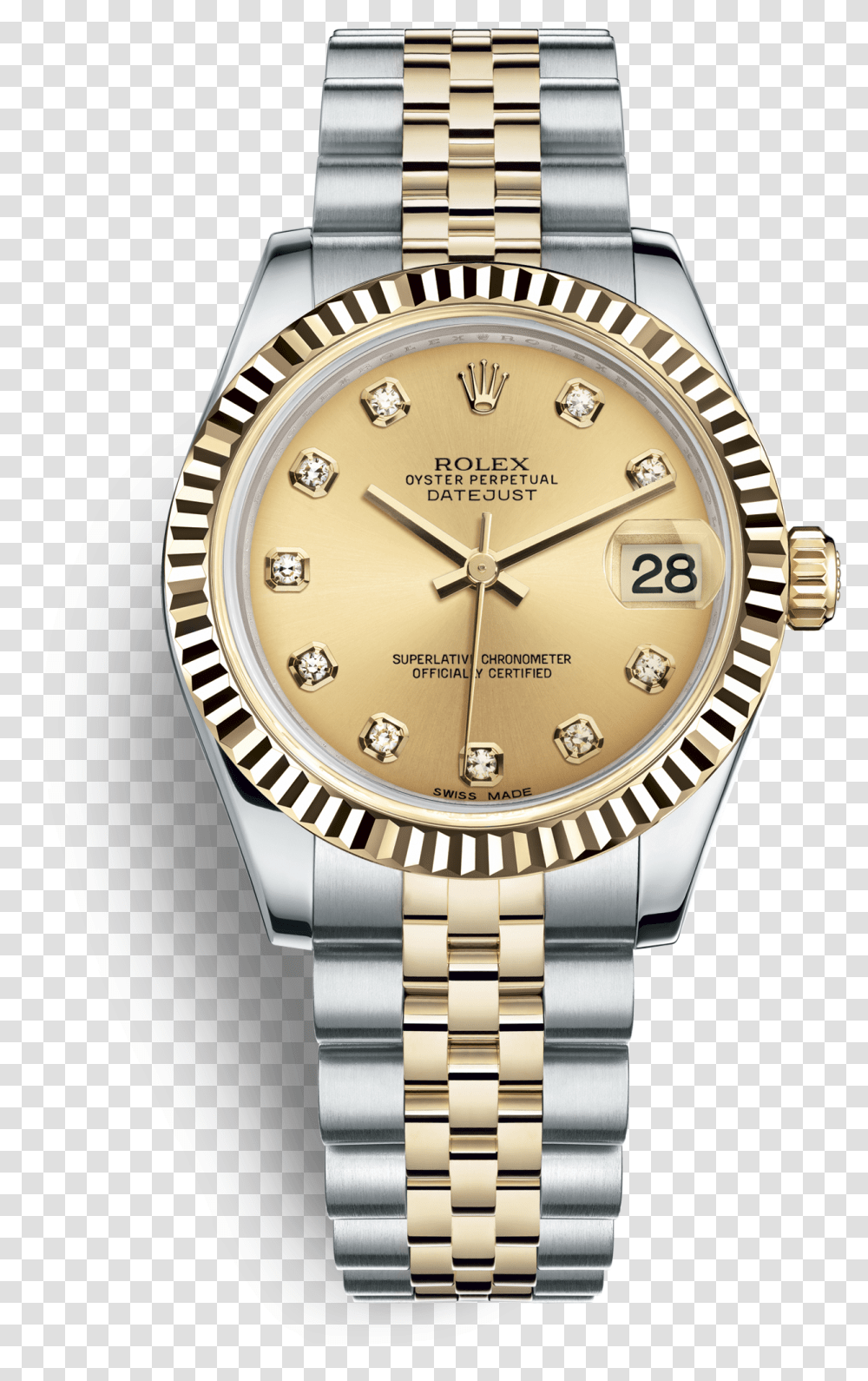 Oyster 31 Mm Oystersteel And Yellow Gold Rolex Lady Datejust 31 Jubilee, Wristwatch, Clock Tower, Architecture, Building Transparent Png