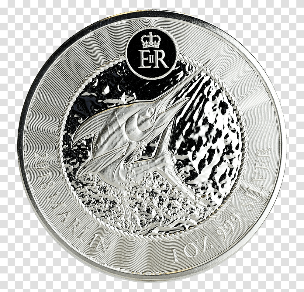 Oz Cayman Islands Marlin Silver Coin 2019, Money, Dish, Meal, Food Transparent Png
